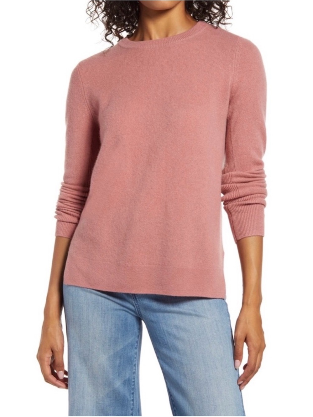 Women’s Halogen 100% Cashmere Sweater Dusty Pink Size M